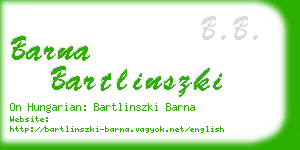 barna bartlinszki business card